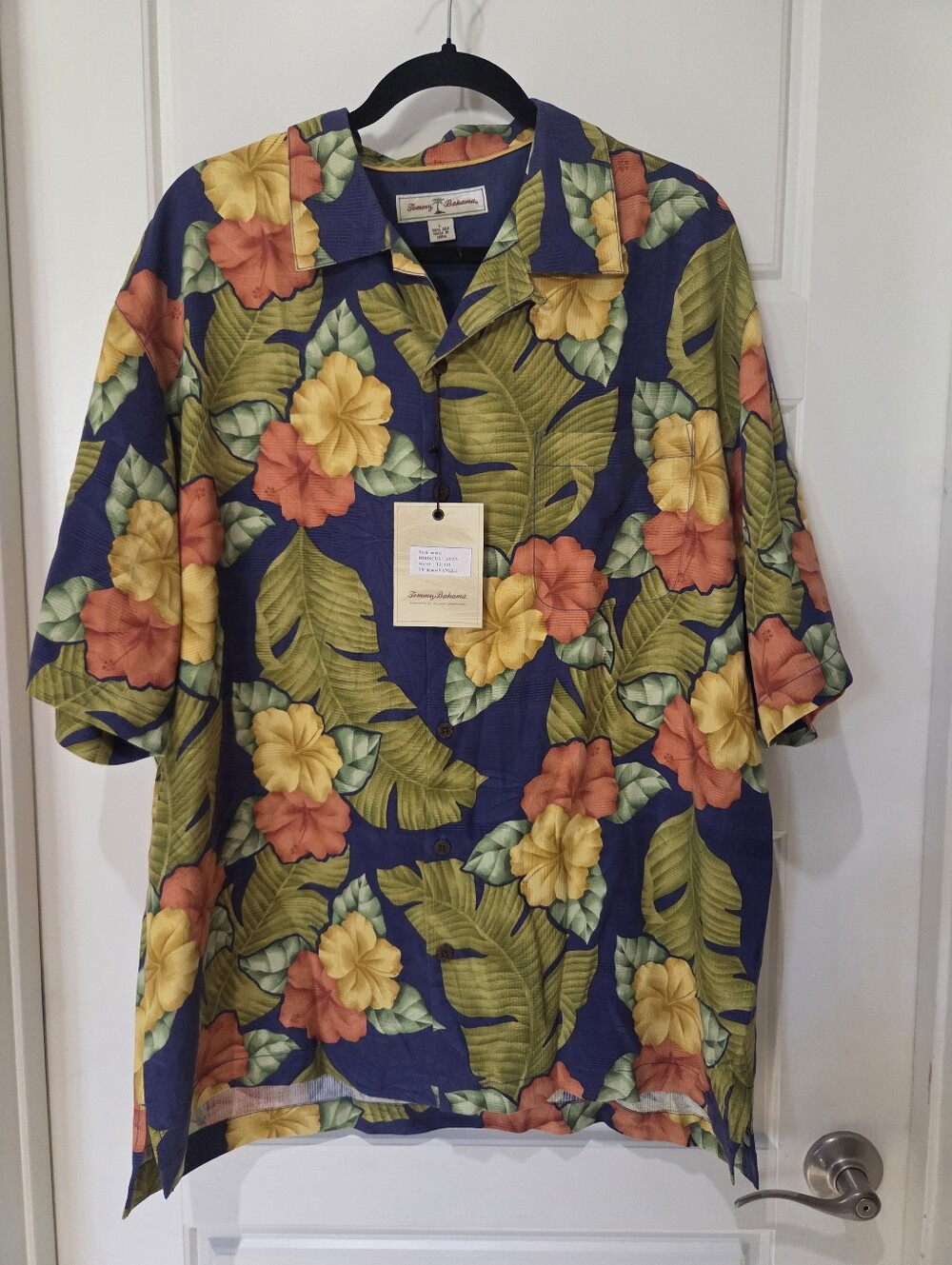 Tommy Bahama "Midnight Hibiscus Haven" Silk Camp Shirt